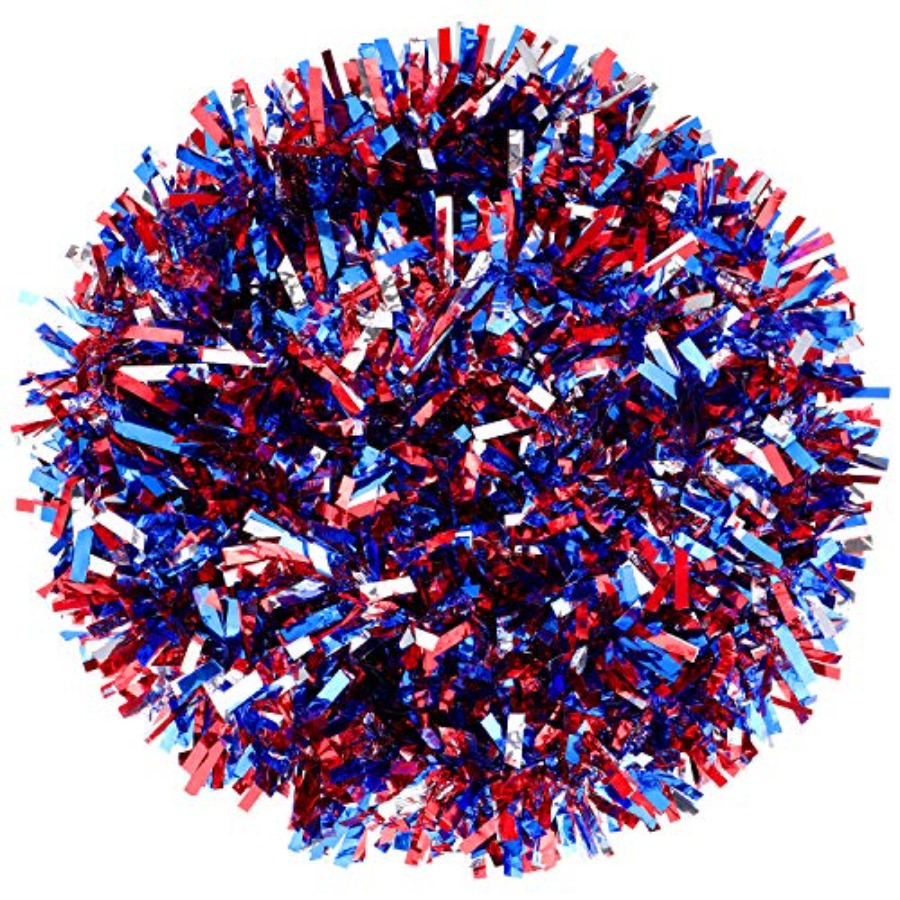 Tinsel Garland Decoration - 33FT Patriotic Glitter Tinsel Garland Decoration