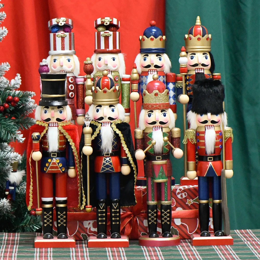 Nutcracker Figurine - Wooden Nutcracker Soldier Figurines, Ornaments, Puppet,