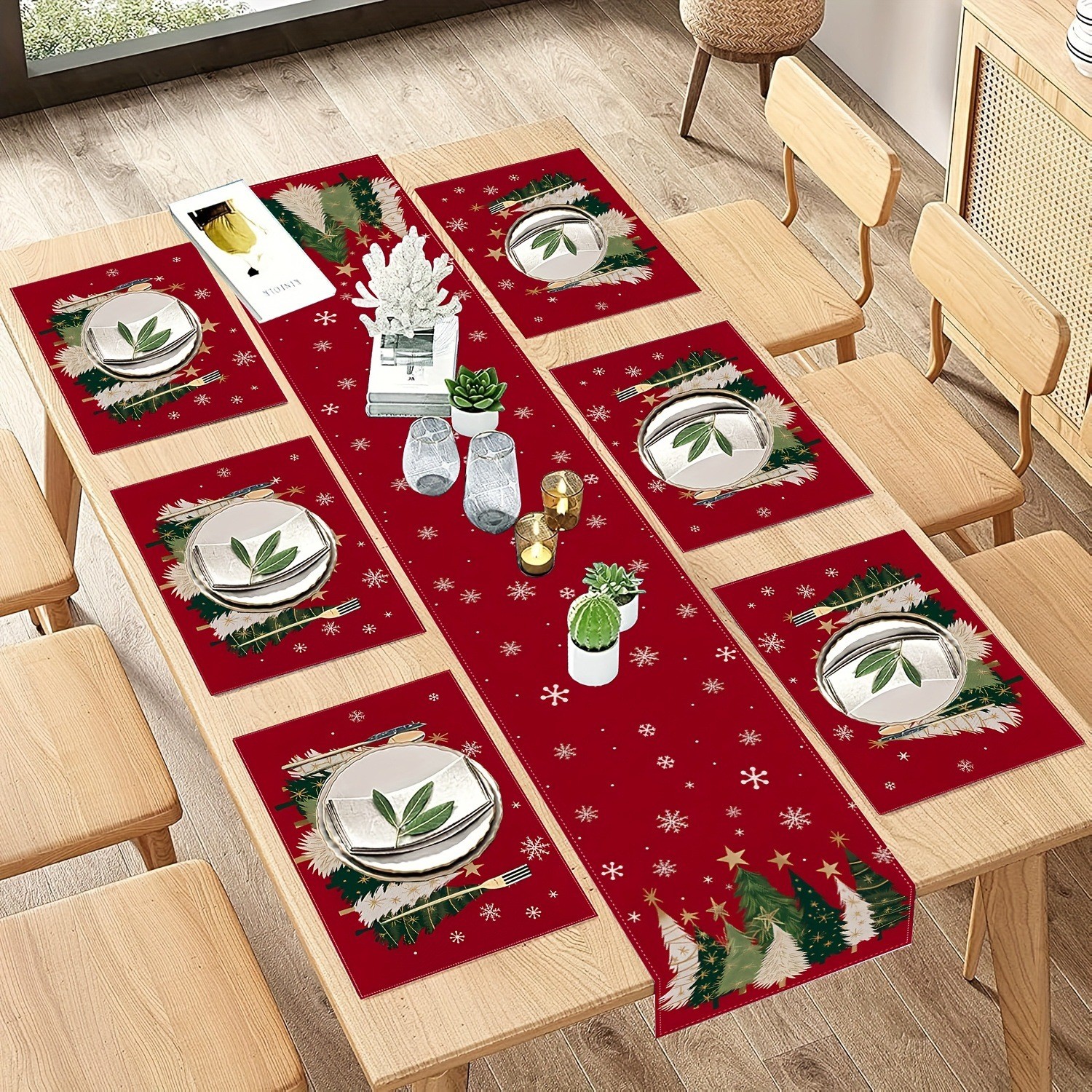 7-Piece Christmas Placemat and - Christmas Table Runner review and price