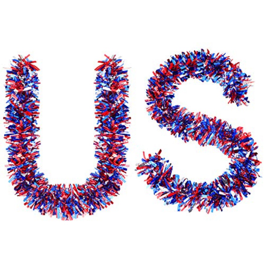 33FT Patriotic Glitter Tinsel  - Tinsel Garland Decoration review and price