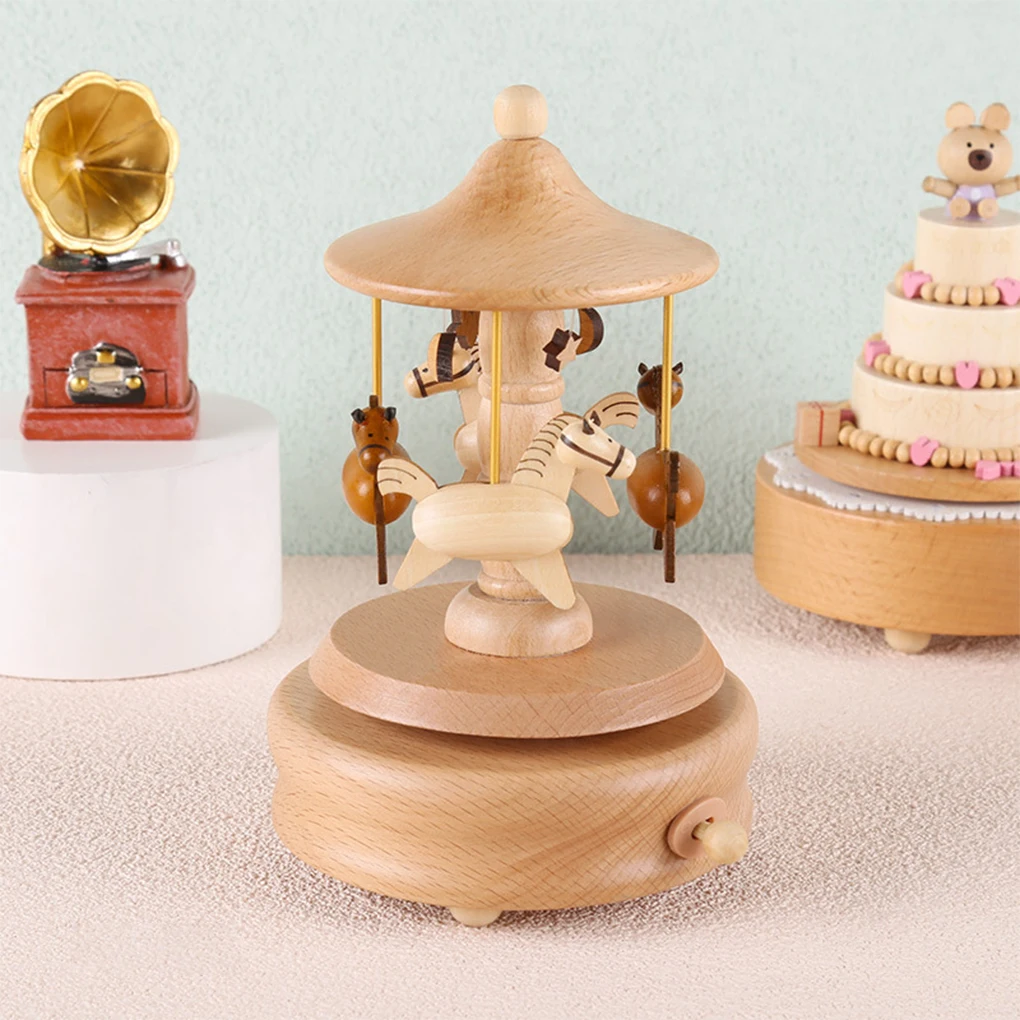 Wooden Carousel Music Box Orna - Snow Globe Musical review and price