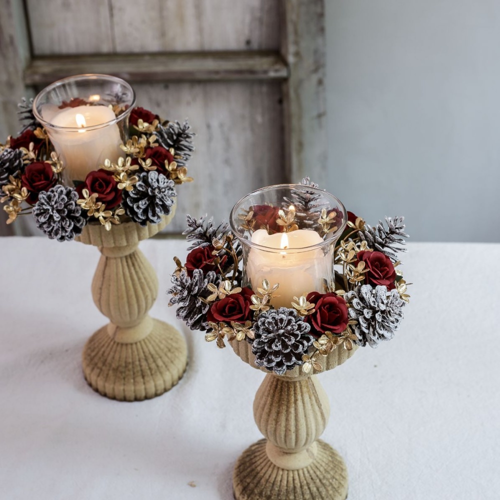 Christmas Candlestick Wreath R - Christmas Wreath Fake review and price