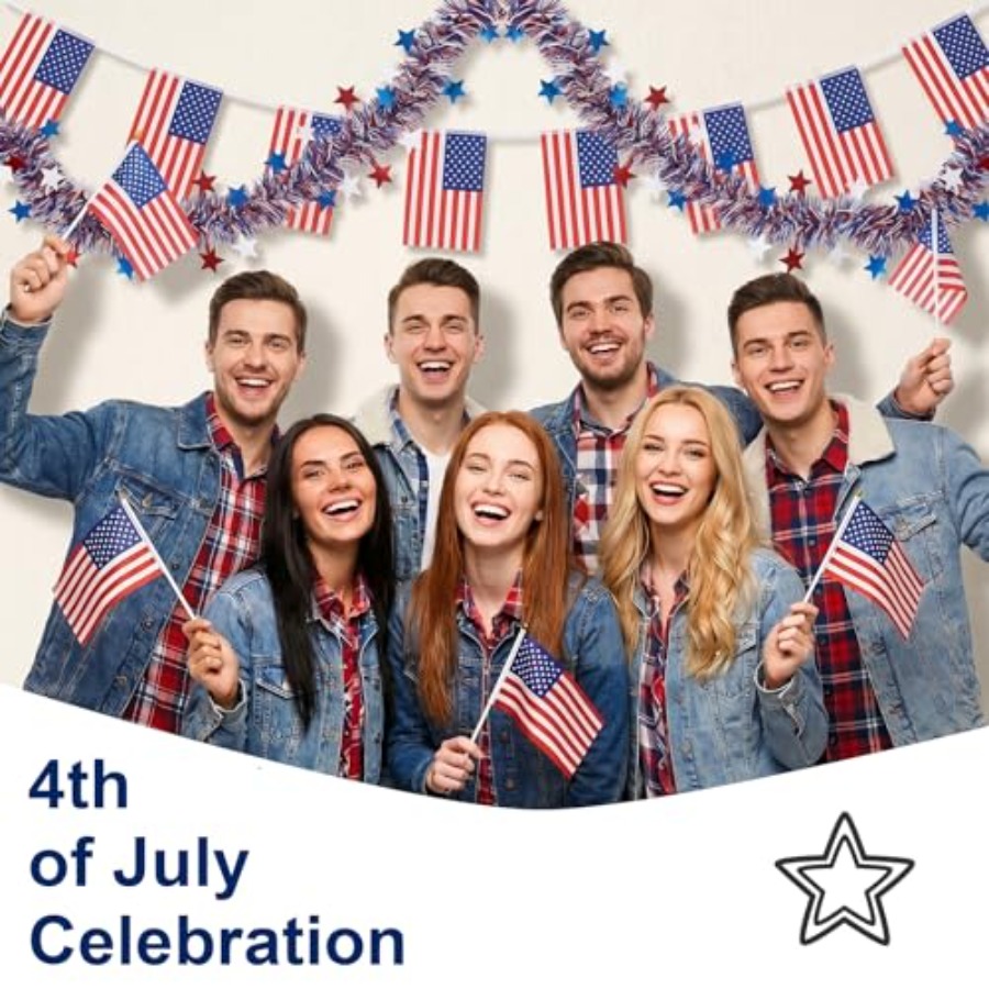 50FT Patriotic Garland, Red Wh - Tinsel Garland Decoration review and price