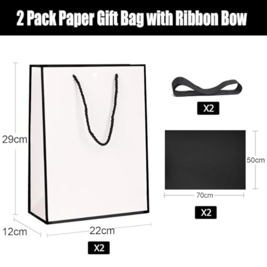 Gift Bags for Presents, 2 Pack - Ribbon Bow Gift review and price