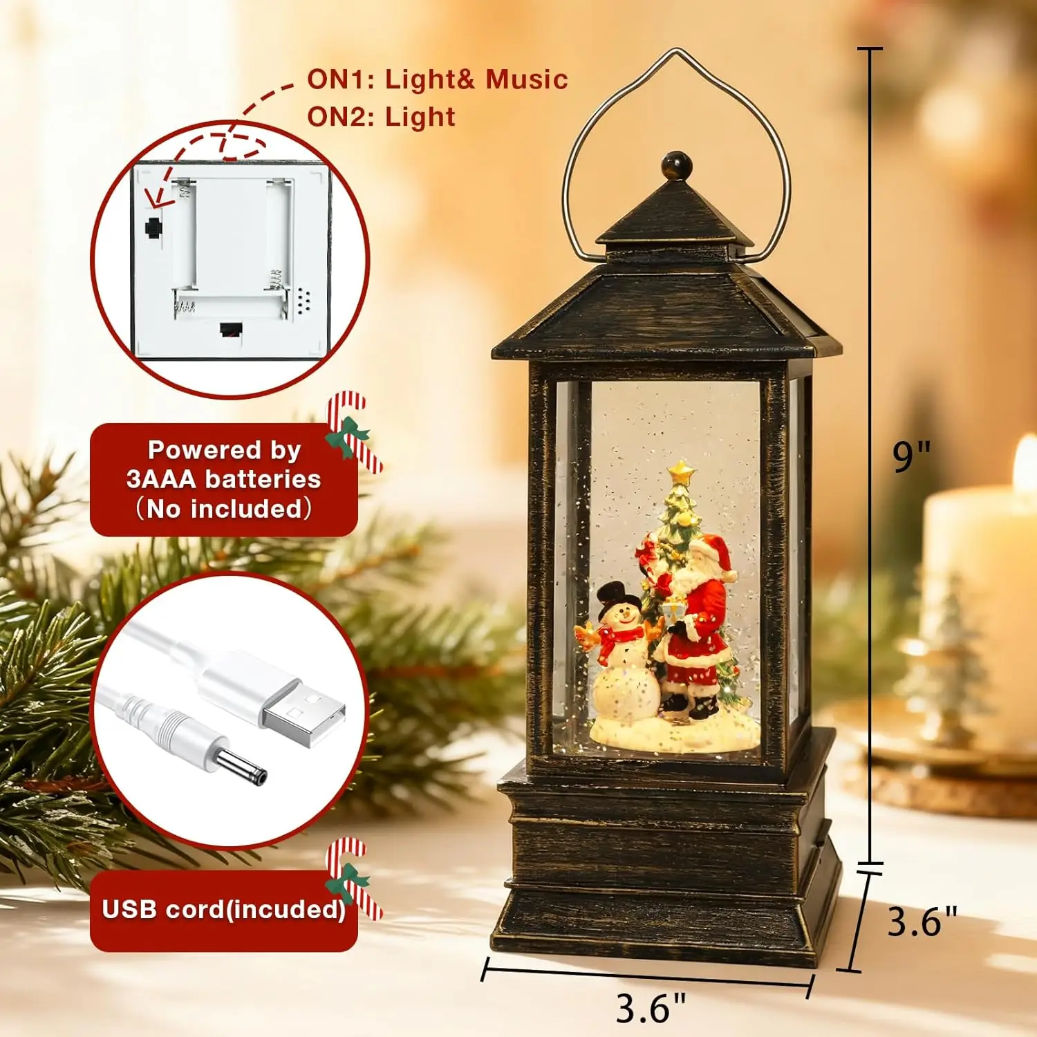 Christmas Snow Globe Lantern w - Snow Globe Musical review and price