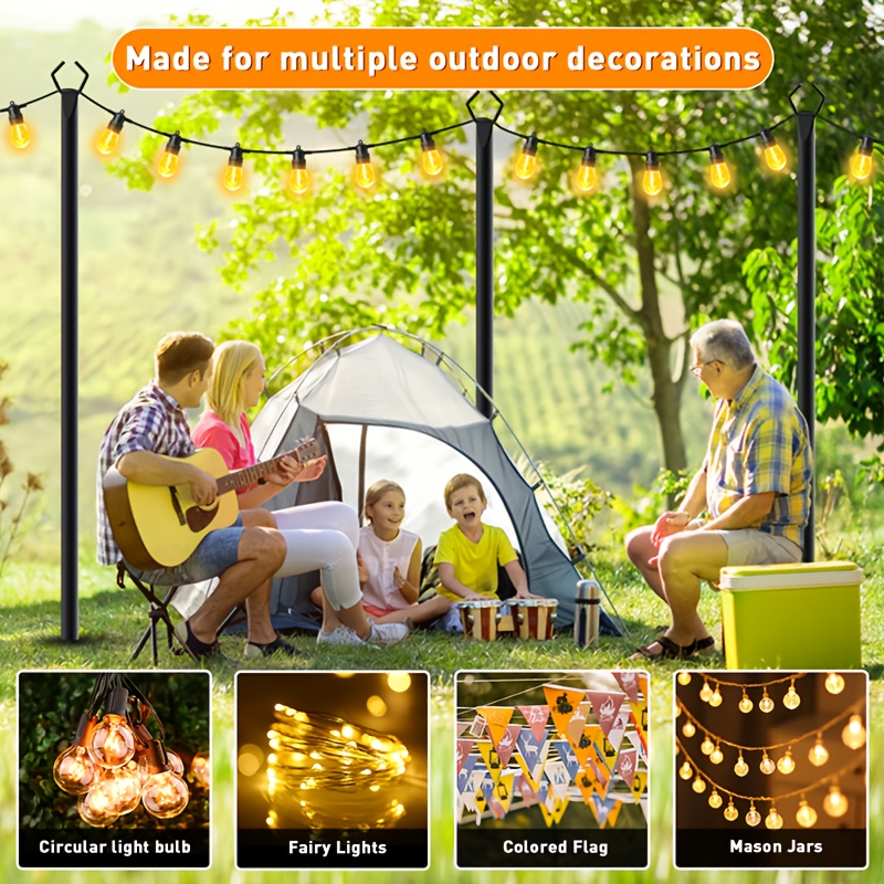 6pcs Metal Light Poles, 8.9ft  - Christmas Lights Outdoor review and price