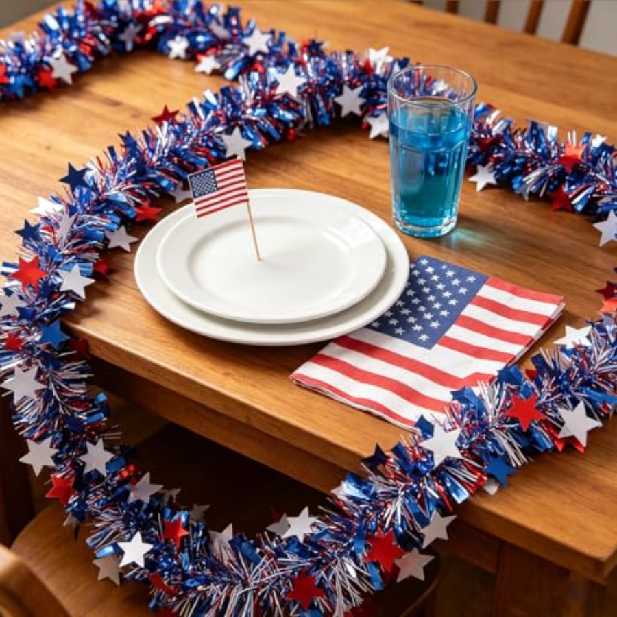 33Ft 4th of July Tinsel Garlan - Tinsel Garland Decoration review and price