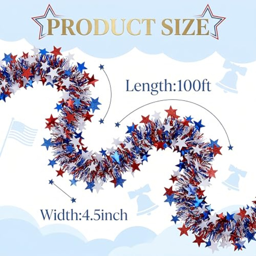 4th of July Garland Decoration - Tinsel Garland Decoration review and price