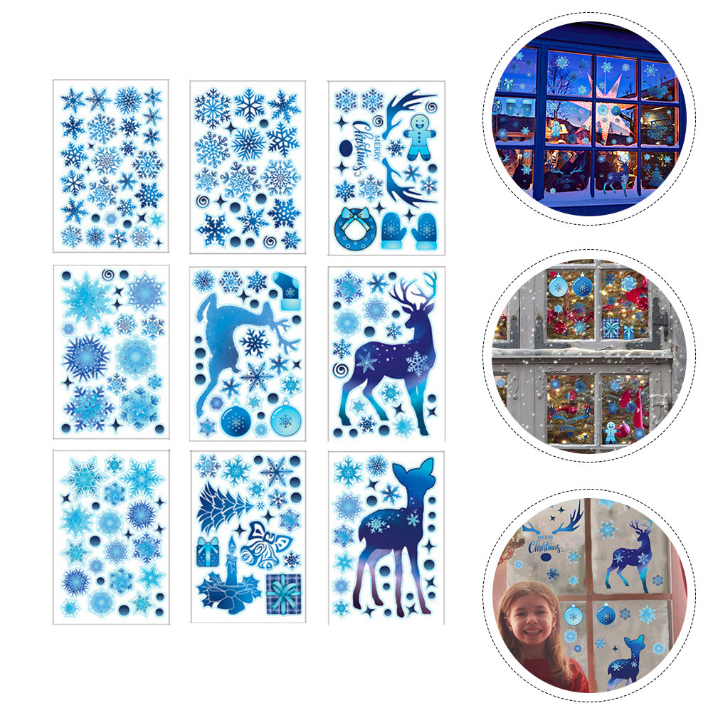 9 Sheets Christmas Window Deca - Snowflake Window Decal review and price