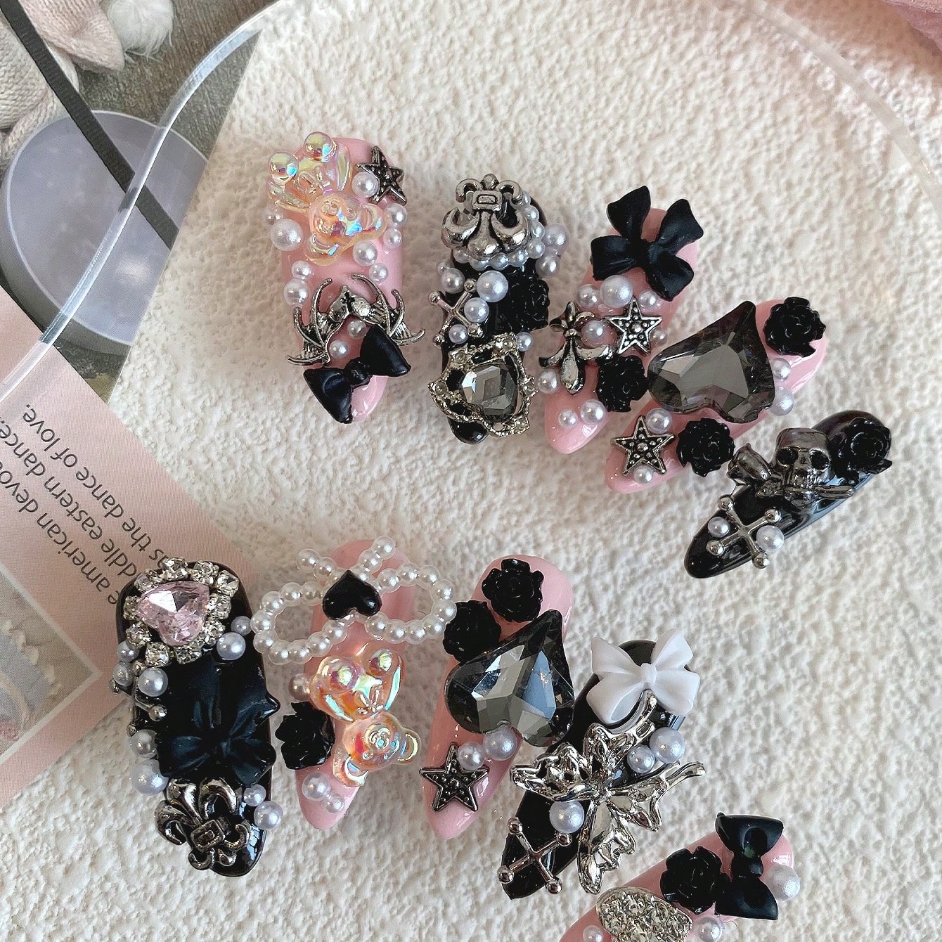 10pcs Long Coffin Pink Black G - Ribbon Bow Gift review and price