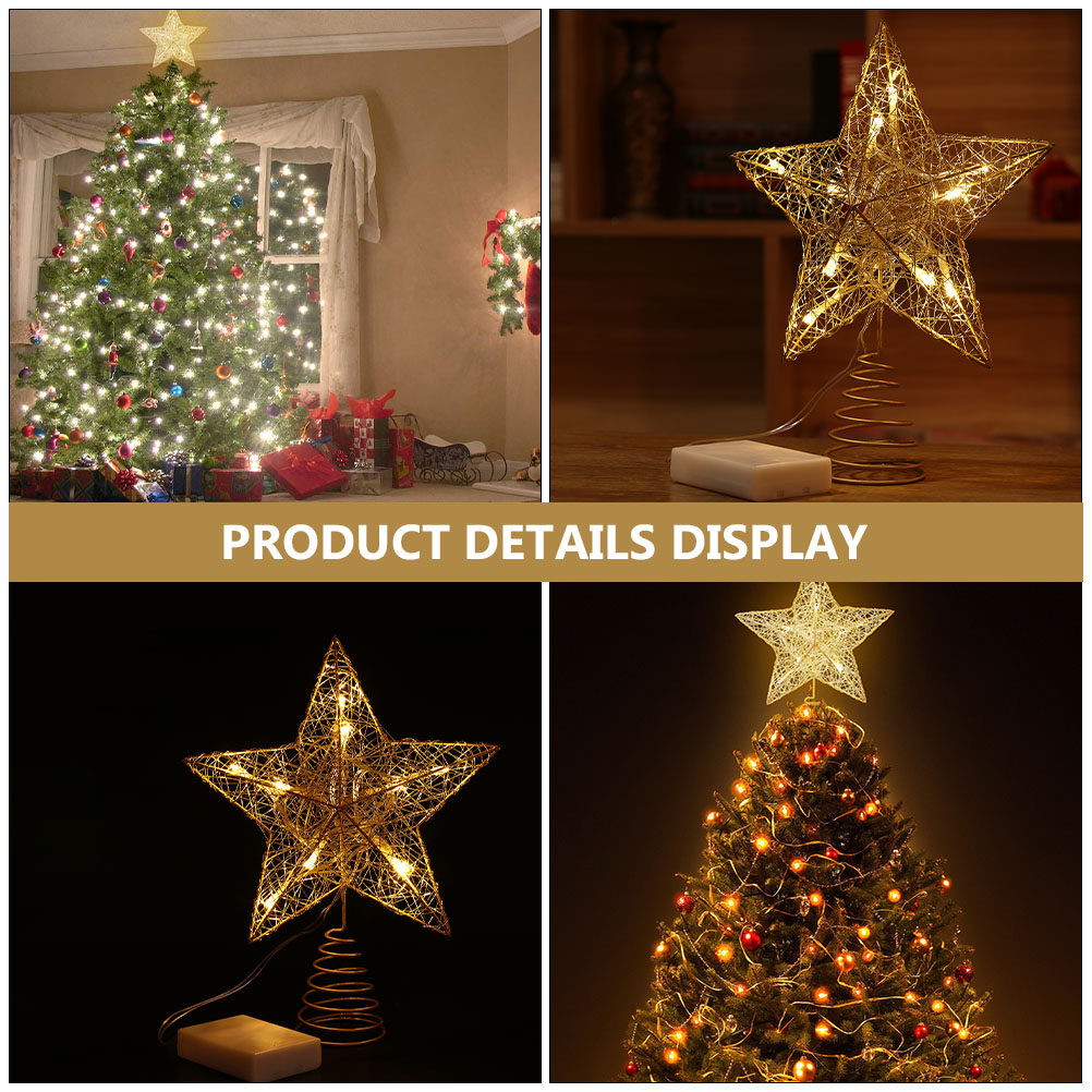 1Pcs LED Five-Pointed Star Chr - Star Tree Topper review and price