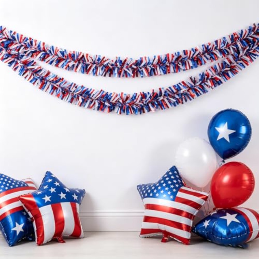33 Ft 4th of July Tinsel Garla - Tinsel Garland Decoration review and price