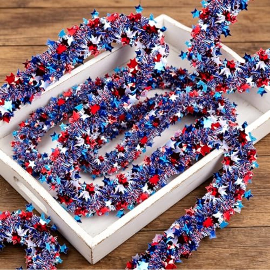 33 Ft 4th of July Decorations  - Tinsel Garland Decoration review and price