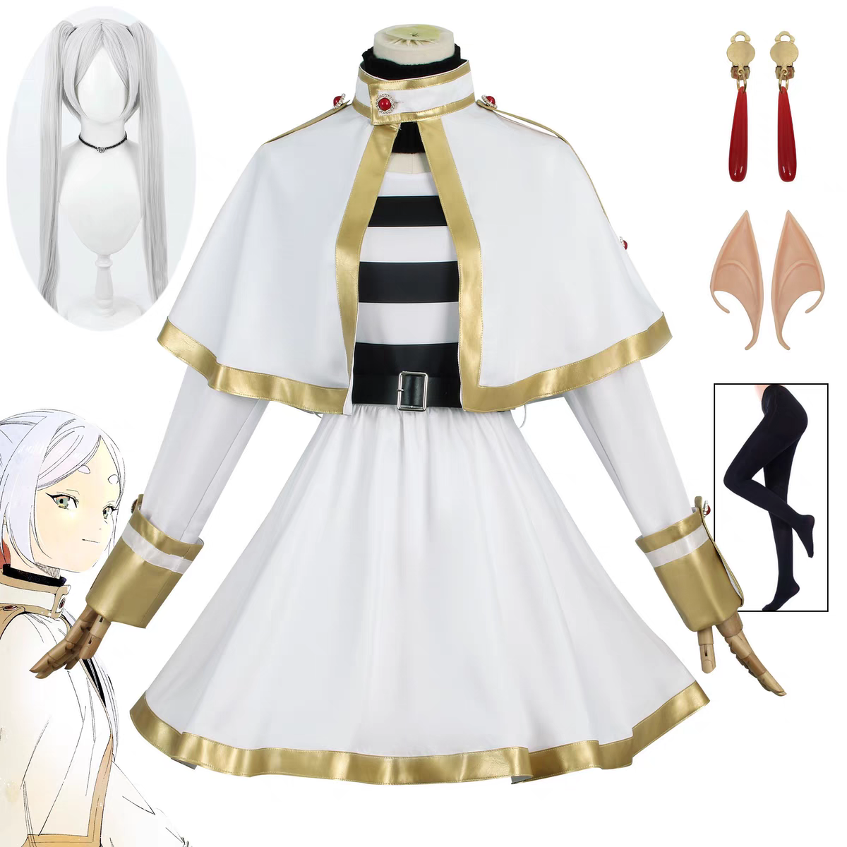 Sousou No Frieren Anime Cospla - Elf Costume Christmas review and price